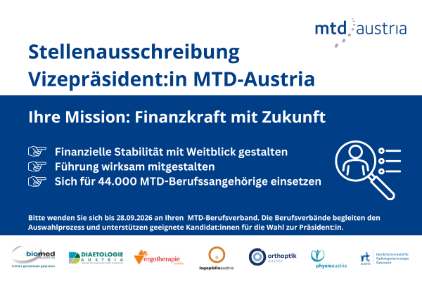 Jobinserat Vize-Präsident*in MTD-Austria 2026