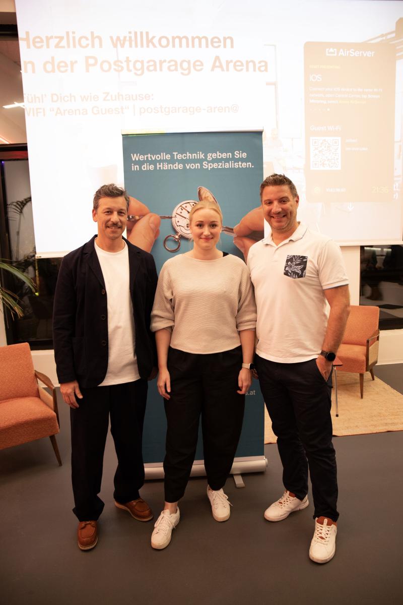Vorstand Landesverband Vorarlberg 2025 v.l.n.r.: Fabien Fußenegger, Lea Anouk Sommer, Markus Österle